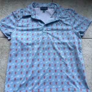 Proquip Light Blue and Red Kids Polo Shirt